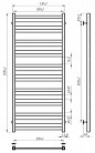 Radiator de baie SOLAR 500*1200 inox (negru) Radiator de baie SOLAR 500*1200 inox (negru)